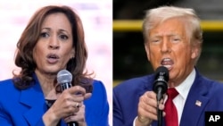 Bà Kamala Harris và ông Donald Trump.